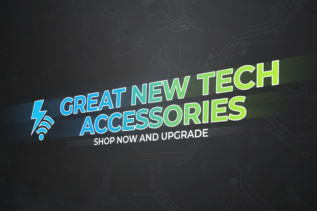 Bold Letters that SAY "GREAT NEW TECH ACCESSORIRES''